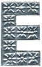 Letter E - Handtooled Aluminum, Indonesia