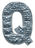 Letter Q - Handtooled Aluminum, Indonesia