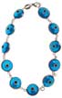 Light Blue Glass Evil Eye Bracelet 18.5cm, Turkey