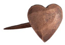 Handforged Sm Copper Heart Nail, India