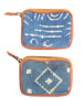 Indigo Kantha Coin Purse w/ Leather, India