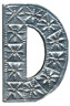 Letter D - Handtooled Aluminum, Indonesia