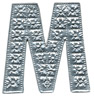 Letter M - Handtooled Aluminum, Indonesia
