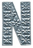Letter N - Handtooled Aluminum, Indonesia