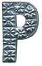 Letter P - Handtooled Aluminum, Indonesia