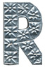 Letter R - Handtooled Aluminum, Indonesia