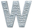 Letter W - Handtooled Aluminum, Indonesia