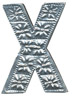 Letter X - Handtooled Aluminum, Indonesia