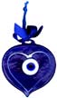 Glass Evil Eye Lg. Heart, Turkey