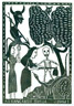 Borges Woodblock Print, Lg
